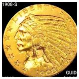 1908-S $5 Gold Half Eagle UNCIRCULATED