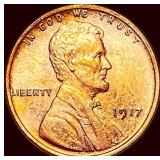 1917 Red Lincoln Wheat Cent CHOICE BU