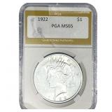 1922 Silver Peace Dollar PGA MS65