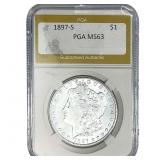 1897-S Morgan Silver Dollar PGA MS63