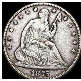 1875 Seated Liberty Half Dollar NEARLY  UNCIRCULA