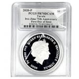 2020-P Tuvalu Iwo Jima 75th Anniv. 2OZ Silver $2