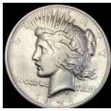 1921 Silver Peace Dollar NEARLY UNCIRCULATED