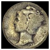 1921 Silver Mercury Dime NICELY CIRCULATED