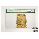 1786 1 Shilling R.I. Colonial Note PMG 4 NET