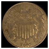 1870 Bronze Two-Cent Piece LIGHTLY CIRCULATED