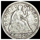 1854 Seated Liberty Half Dime LIGHTLY CIRCULATED