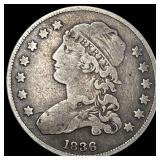 1836 Capped Bust Silver Quarter LIGHTLY  CIRCULAT