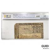 1774 $2 Maryland/Colonial Currency PCGS VF 35