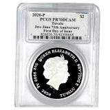 2020-P Tuvalu Iwo Jima 75th Anniv. 2OZ Silver $2