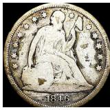 1846 Seated Liberty Silver Dollar NICELY CIRCULAT