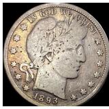 1893-S Silver Barber Half Dollar NICELY CIRCULATE