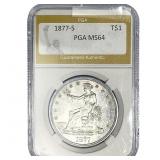1877-S Silver Trade Dollar PGA MS64