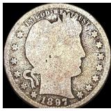1897-S Silver Barber Quarter NICELY  CIRCULATED