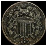 1864 Bronze Two-Cent Piece LIGHTLY CIRCULATED