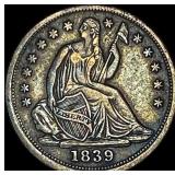 1839 Seated Liberty Half Dime NEARLY UNCIRCULATED