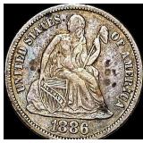 1886-S Silver Seated Liberty Dime NEARLY  UNCIRCU