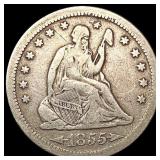 1855-S Seated Liberty Quarter NICELY CIRCULATED