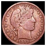 1908-O Barber Half Dollar NICELY CIRCULATED