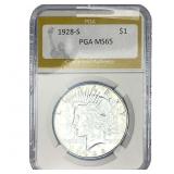 1928-S Silver Peace Dollar PGA MS65