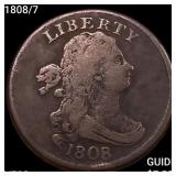 1808/7 Draped Bust Half Cent LIGHTLY CIRCULATED