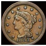 1853 Braided Hair Large Cent NEARLY  UNCIRCULATED
