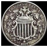 1867 Shield Nickel NEARLY UNCIRCULATED
