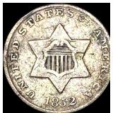 1852 Silver Three-Cent Piece NICELY  CIRCULATED