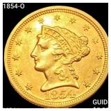 1854-O $2.50 Gold Quarter Eagle UNCIRCULATED