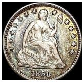 1858 Seated Liberty Half Dime CLOSELY UNCIRCULATE
