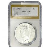 1925 Silver Peace Dollar PGA MS67