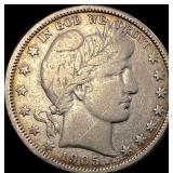 1905-O Silver Barber Half Dollar LIGHTLY CIRCULAT