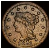 1851 Braided Hair Large Cent NEARLY  UNCIRCULATED