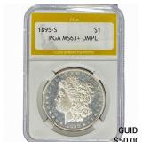 1895-S Morgan Silver Dollar PGA MS63+ DMPL