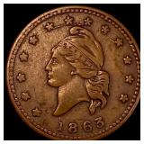 1863 Civil War Token - Army & Navy CLOSELY UNCIRCU