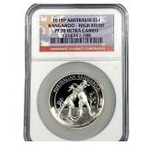 2010-P Australia 1 OZ SIlver Dollar HR NGC PF70 UC