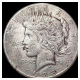 1928 Silver Peace Dollar NEARLY UNCIRCULATED