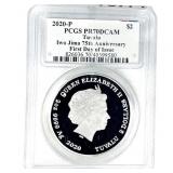 2020-P Tuvalu Iwo Jima 75th Anniv. 2OZ Silver $2