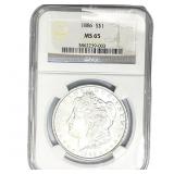 1886 Morgan Silver Dollar NGC MS65