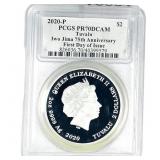 2020-P Tuvalu Iwo Jima 75th Anniv. 2OZ Silver $2