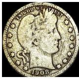 1908-S Silver Barber Quarter NICELY CIRCULATED