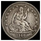 1840-O Seated Liberty Quarter NICELY CIRCULATED