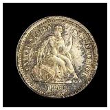 1869 Silver Seated Liberty Half Dime CLOSELY UNCI