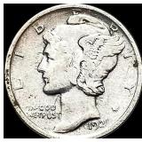 1921 Silver Mercury Dime NEARLY UNCIRCULATED