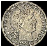 1908-O Silver Barber Half Dollar ABOUT UNCIRCULAT