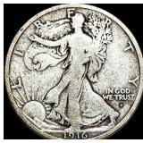 1916-D Walking Liberty Half Dollar LIGHTLY CIRCUL