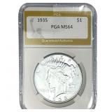 1935 Silver Peace Dollar PGA MS64