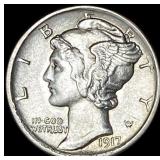 1917-D Silver Mercury Dime CLOSELY UNCIRCULATED