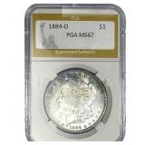 1884-O Morgan Silver Dollar PGA MS67