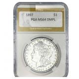 1897 Morgan Silver Dollar PGA MS64 DMPL